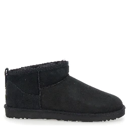 Black Ultra Mini Suede Boots for Men