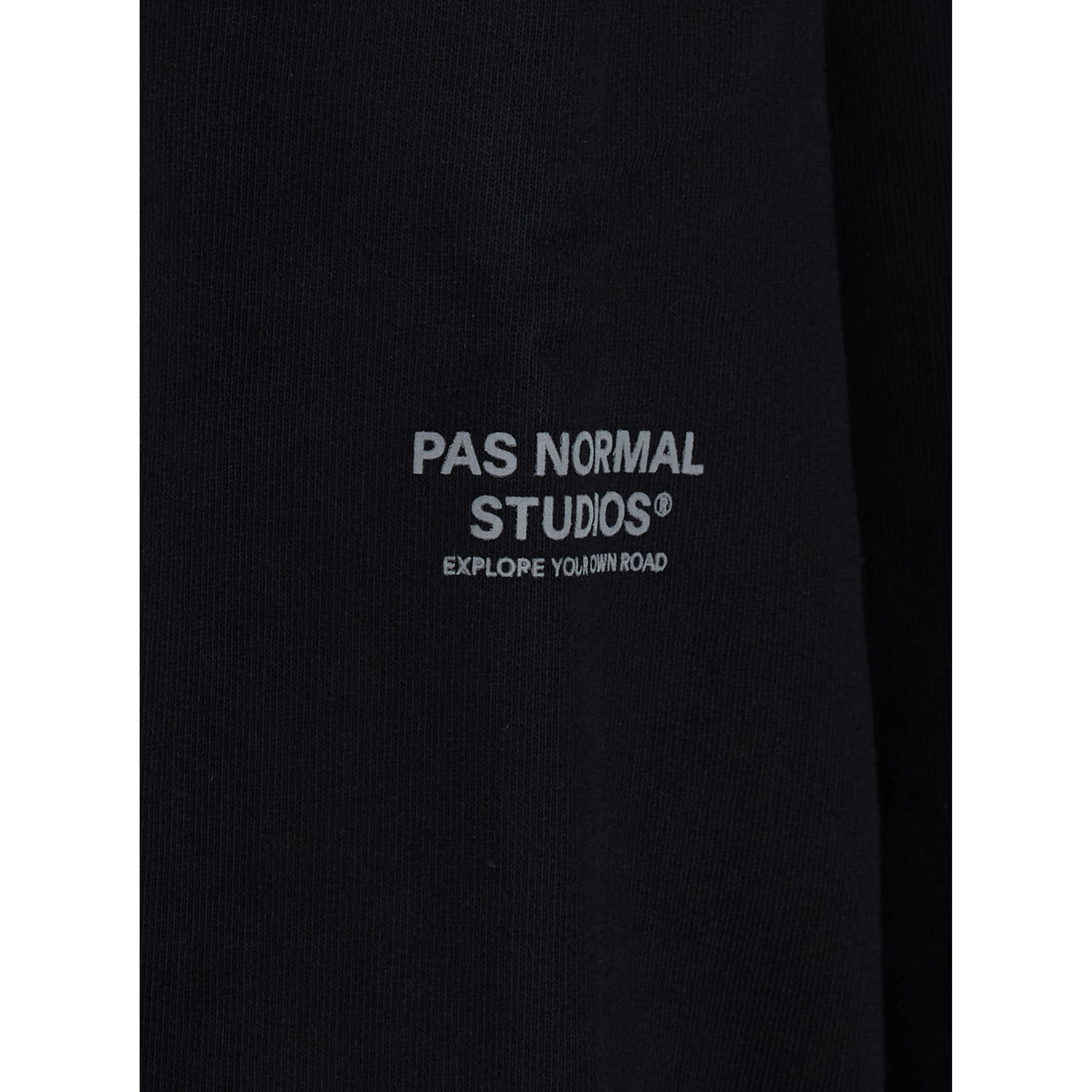 Black Crew-Neck Sweatshirt with Logo Lettering on the Front in Cotton for Men