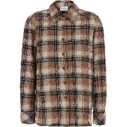 COWBOY Shirt with collar and long sleeves in beige cotton for women