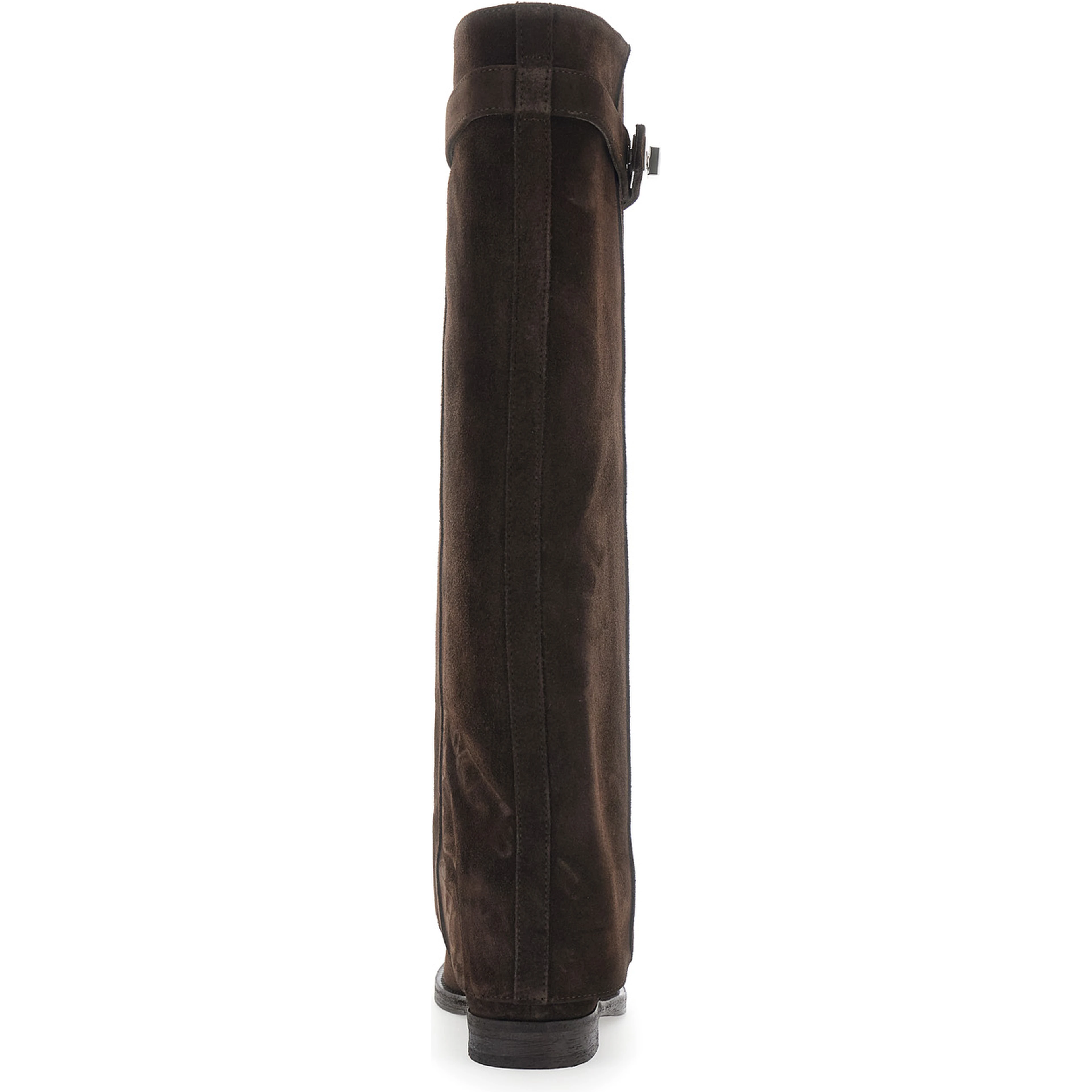 brown Boot with cuff and padlock detail in suede woman