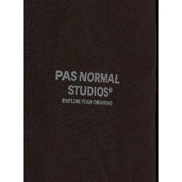 Brown Hooded Jacket with Drawstring Hood and Logo lettering on the Front in Tech Fabric Men