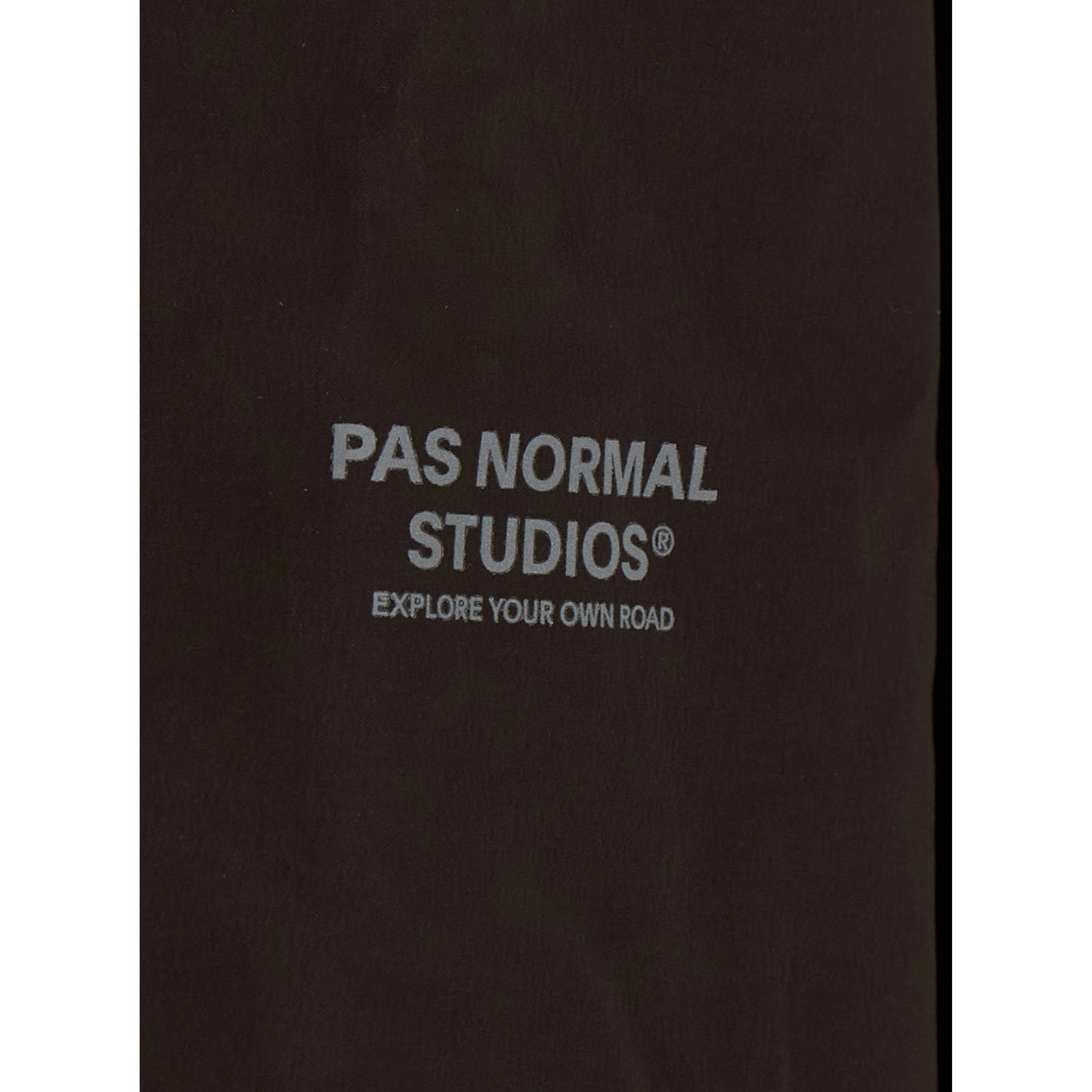 Brown Hooded Jacket with Drawstring Hood and Logo lettering on the Front in Tech Fabric Men