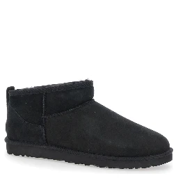 Black Ultra Mini Suede Boots for Men