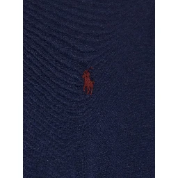Crew Neck T-Shirt with Pony Detail on the Front in Blue Cotton for Men