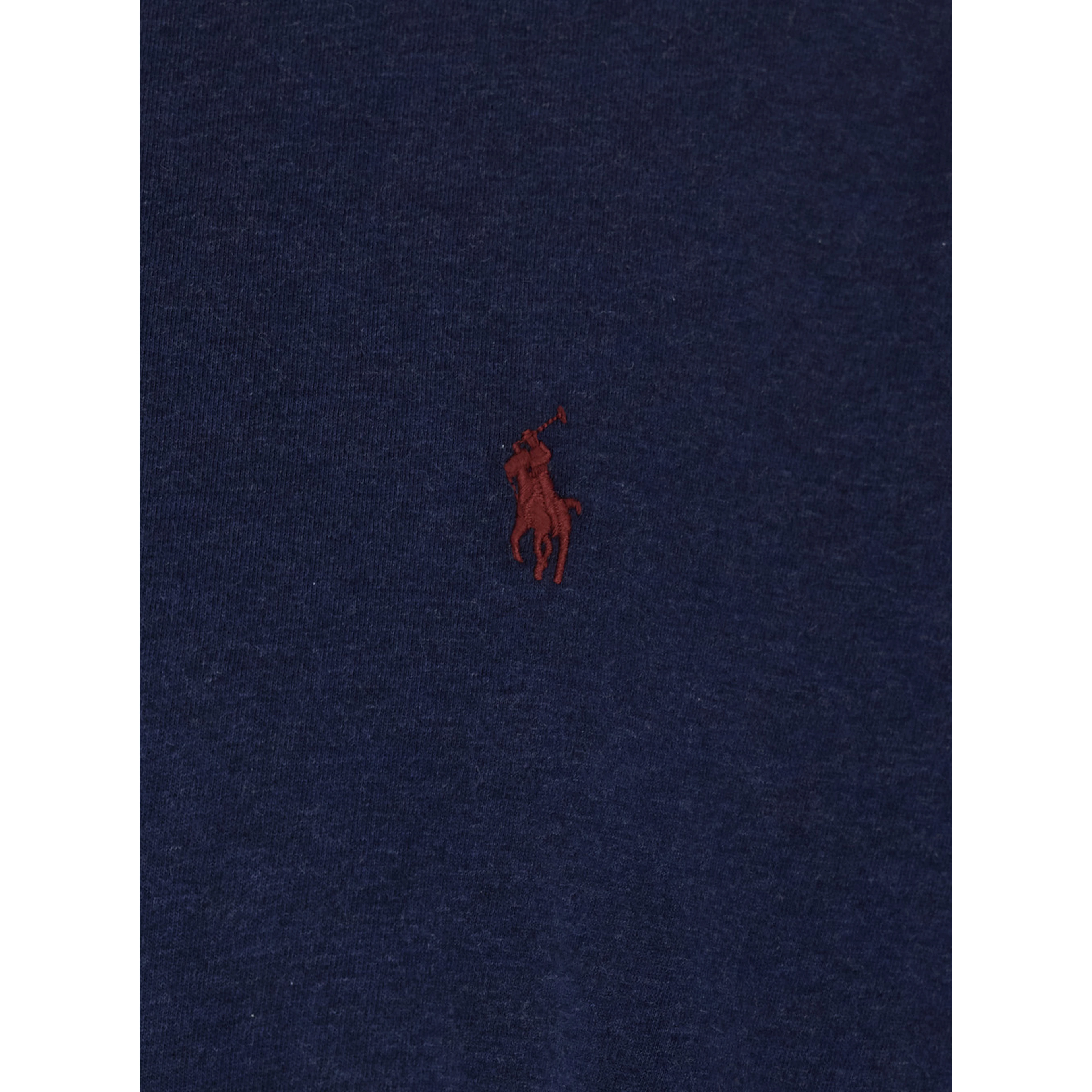 Crew Neck T-Shirt with Pony Detail on the Front in Blue Cotton for Men