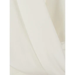 Georgette blouse with long sleeves and collar, in white for women