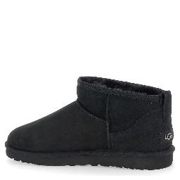 Black Ultra Mini Suede Boots for Men