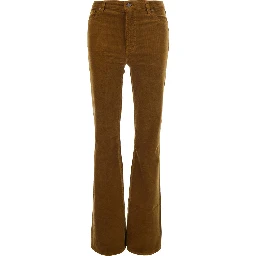 The Corduroy Reboot Beige Pants with Flared Leg in Corduroy for Women