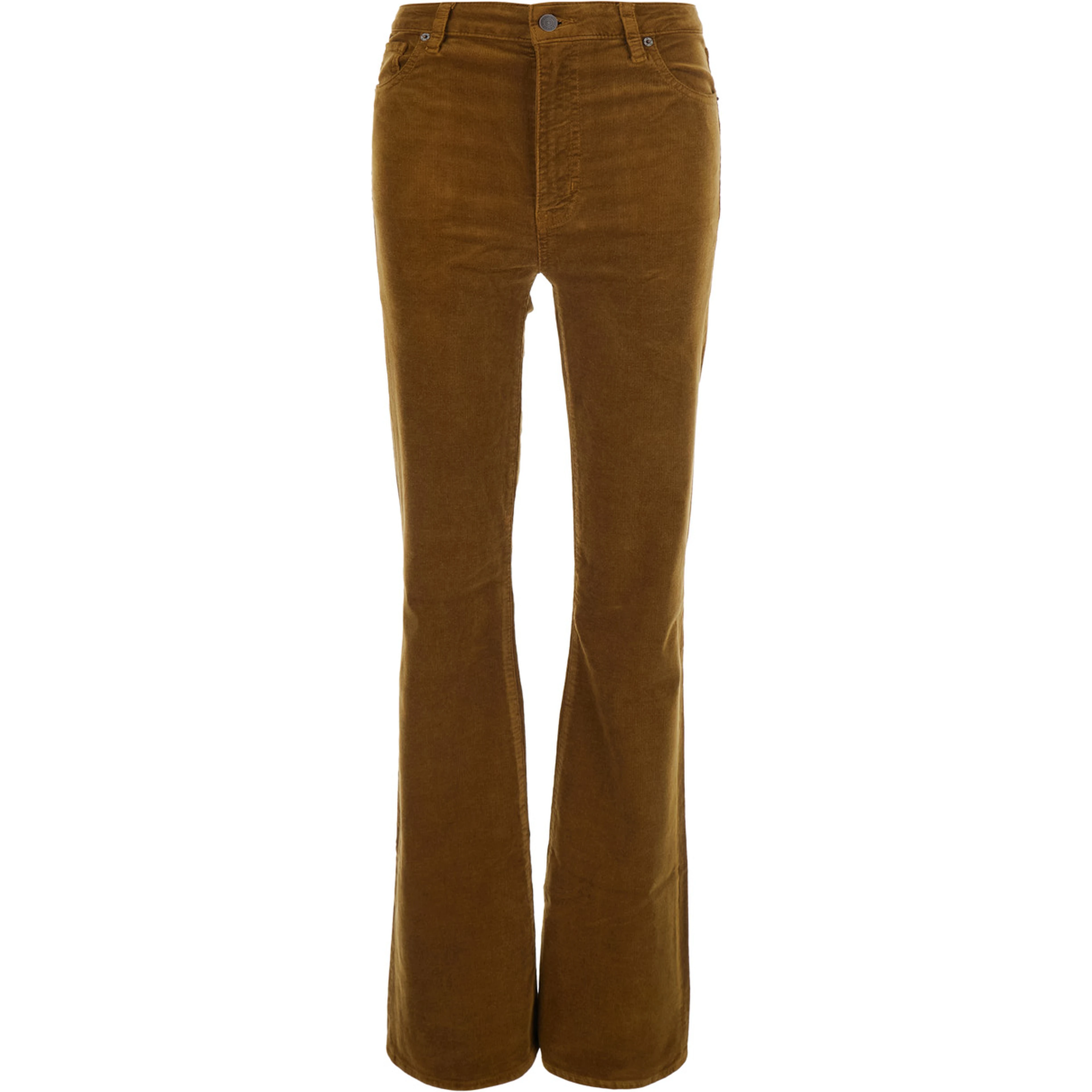 The Corduroy Reboot Beige Pants with Flared Leg in Corduroy for Women