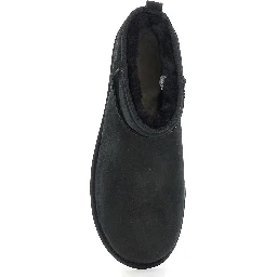 Black Ultra Mini Suede Boots for Men