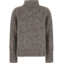 ANATOLIA beige high-neck sweater with brushed effect in cashmere Blend women