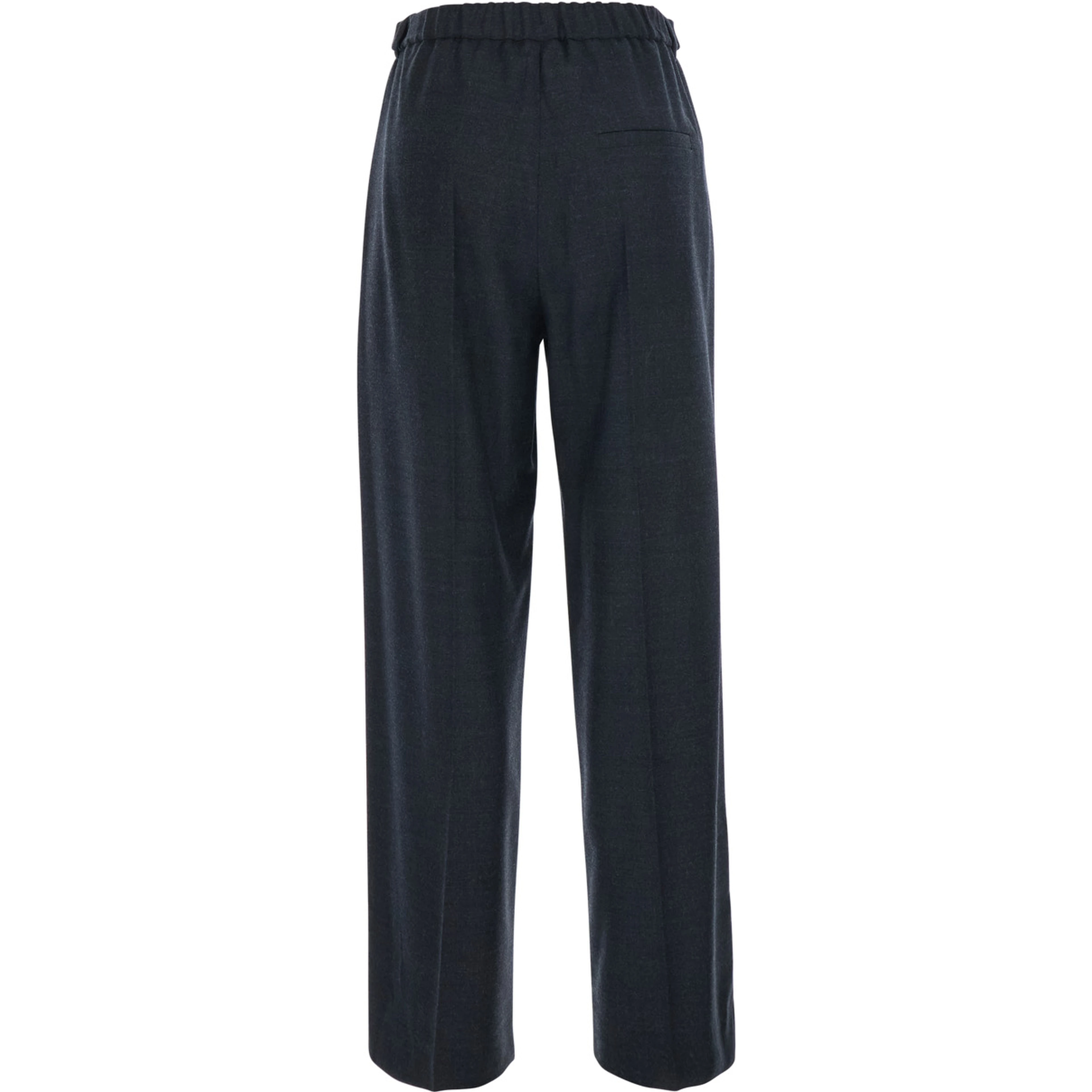 Fox Gray Pants with front drawstring and button closure on the side in blend wool for women
