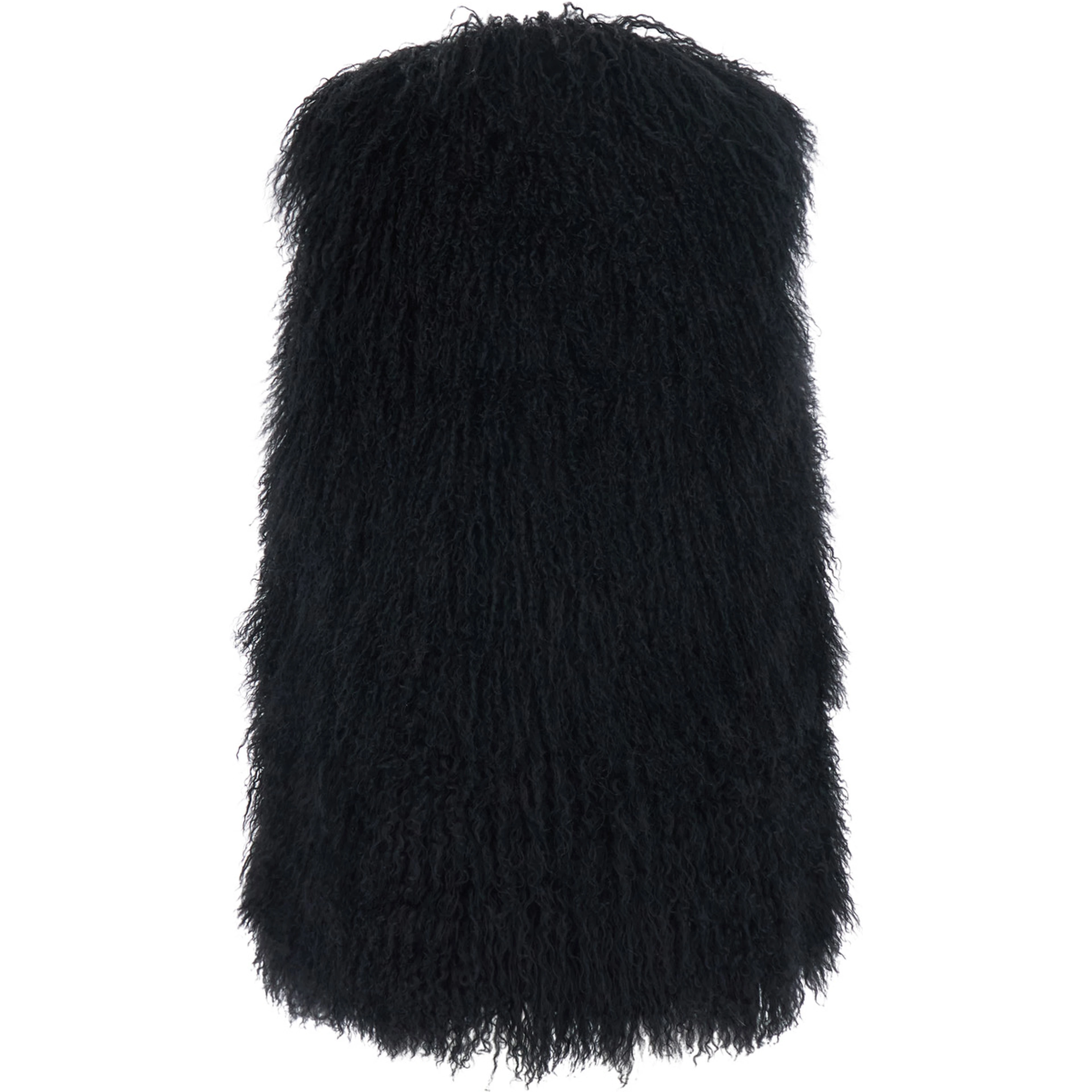 Black Fur Vest with Sleeveless Design in Fur for Women