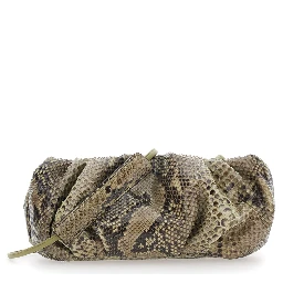 Pillow Multicolor clutch with shoulder strap and magnetic closure in leather for women