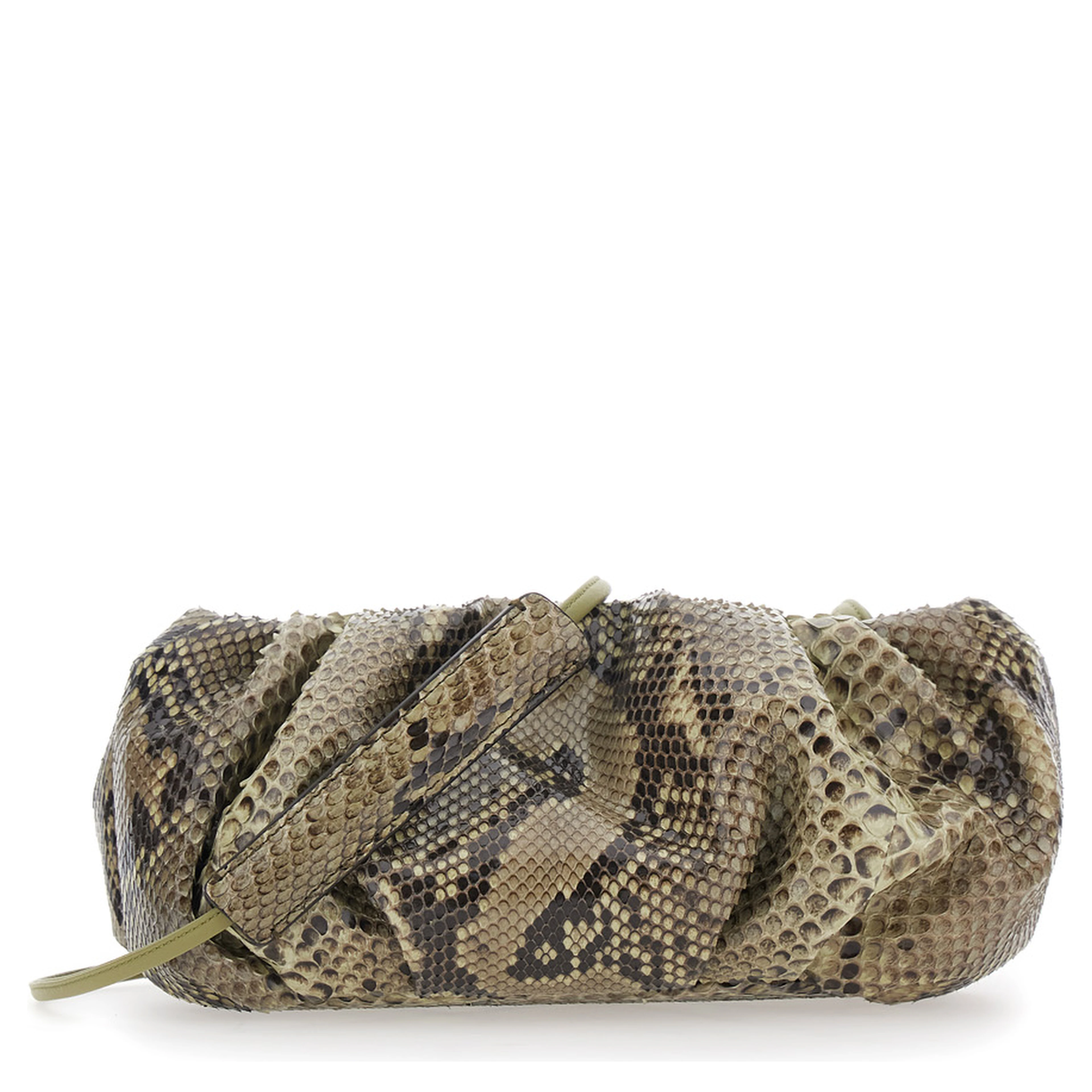 Pillow Multicolor clutch with shoulder strap and magnetic closure in leather for women
