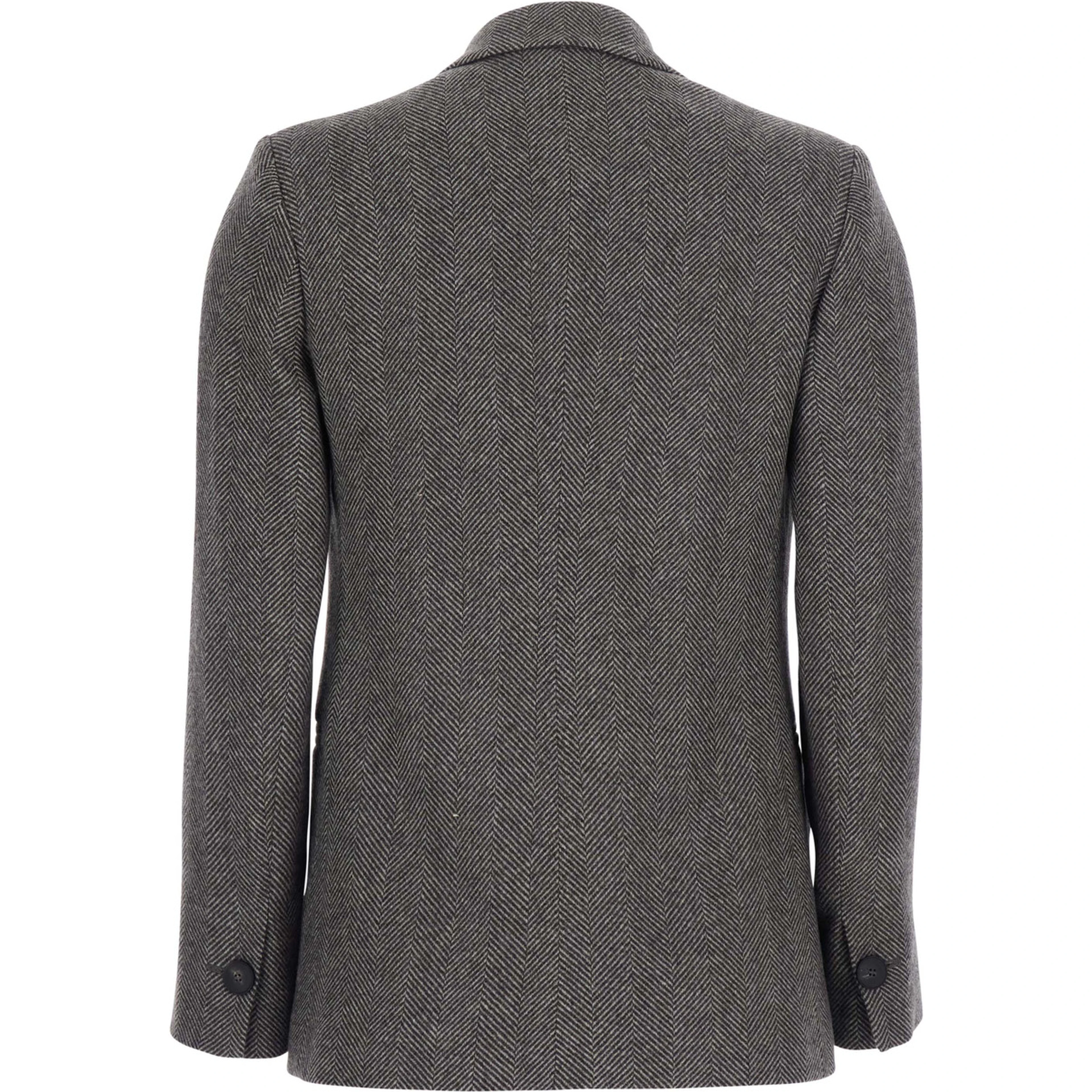 brown Jacket with Notched revers and long sleeves in fabric for women