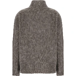ANATOLIA beige high-neck sweater with brushed effect in cashmere Blend women