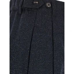 Fox Gray Pants with front drawstring and button closure on the side in blend wool for women