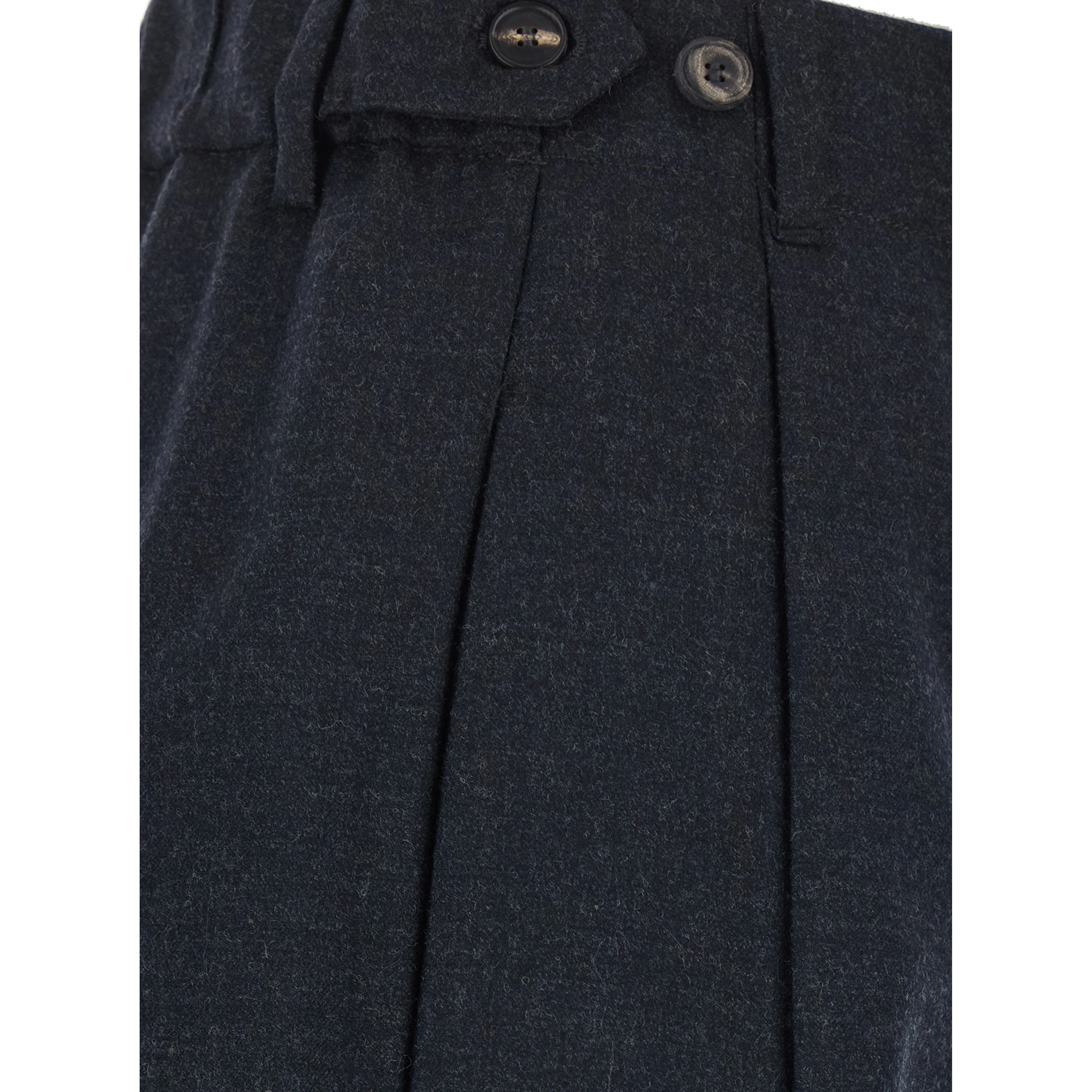Fox Gray Pants with front drawstring and button closure on the side in blend wool for women