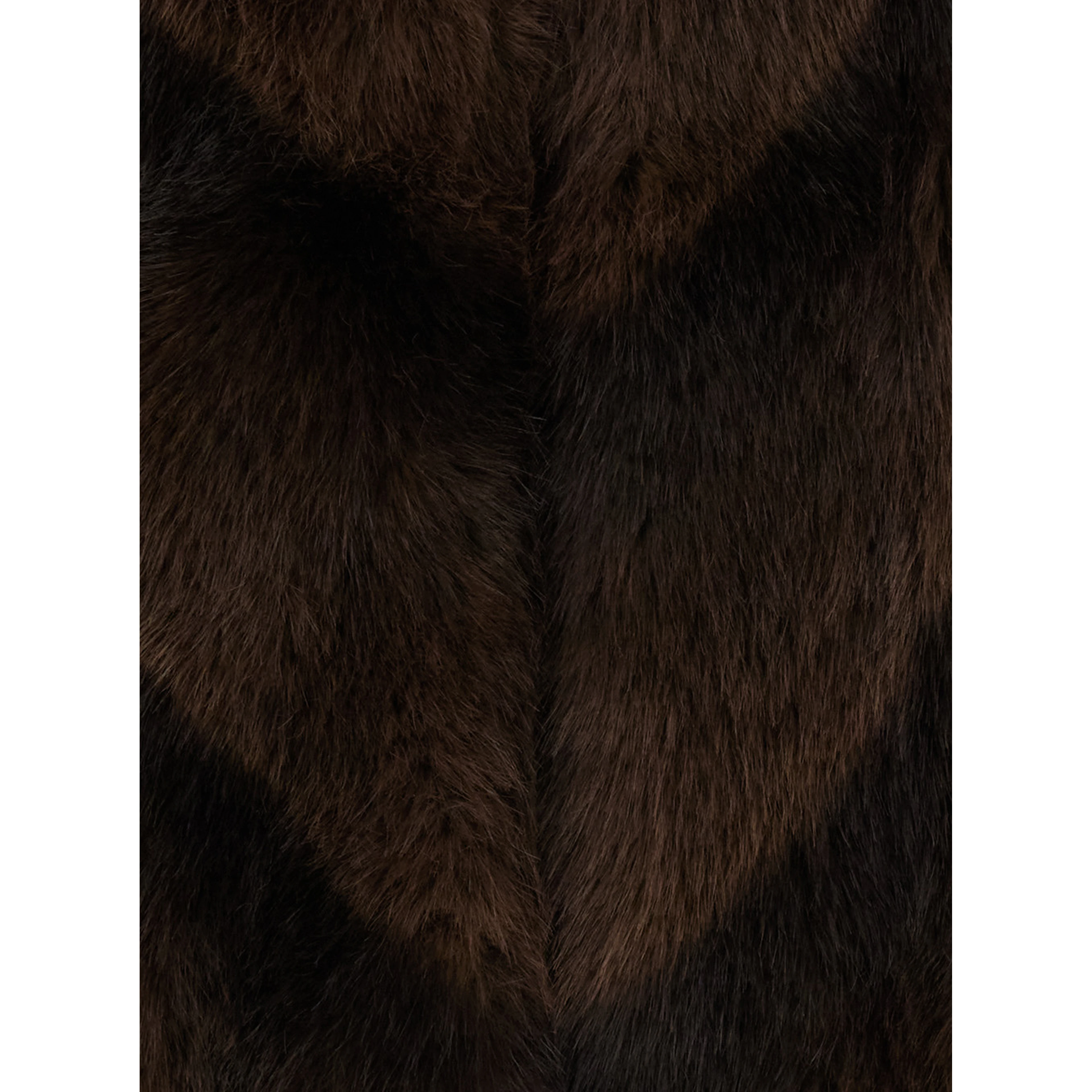 Brown shearling coat with raised collar and wide short sleeves in eco-fur for women
