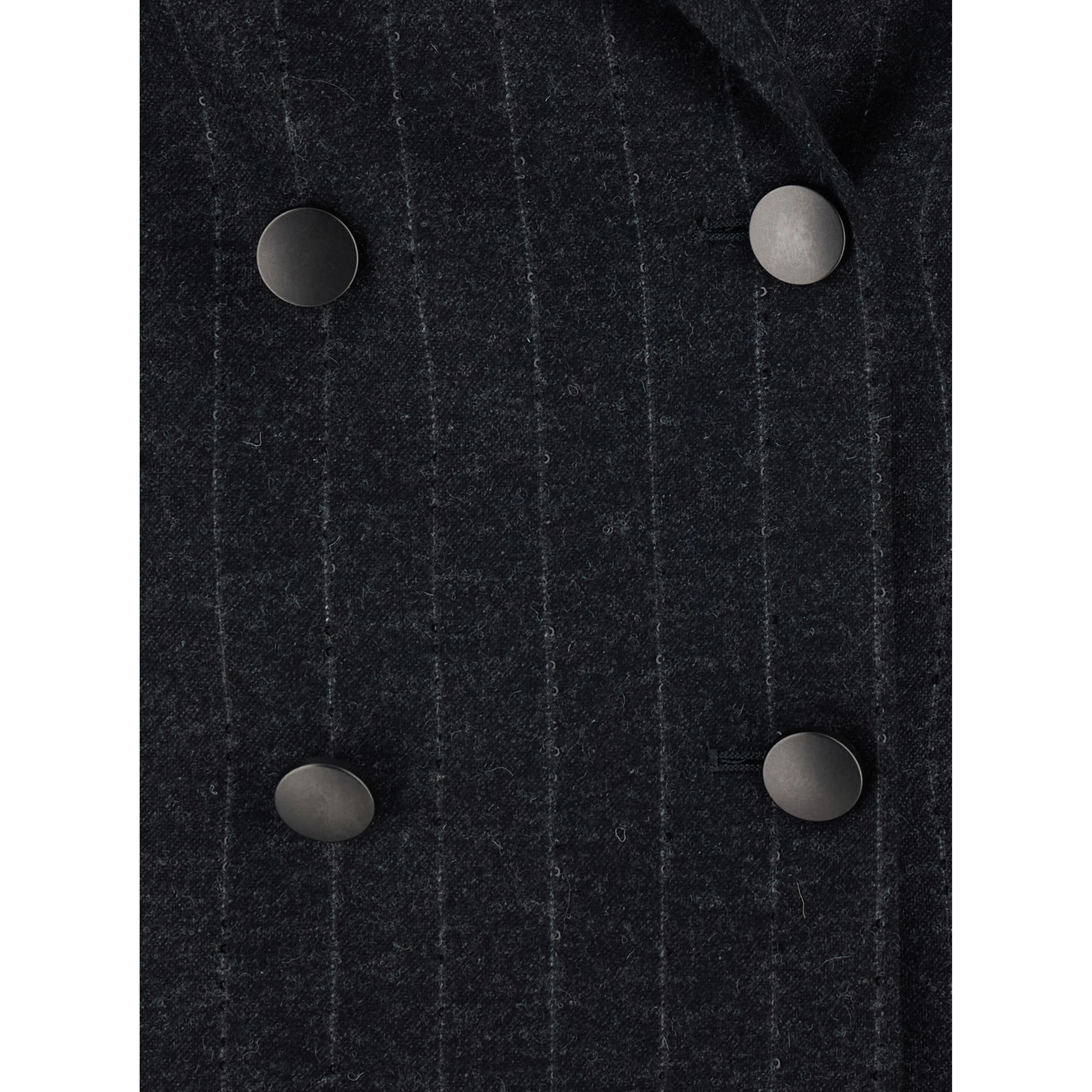 Grey Double-breasted suit with all-over stripes motif in wool blend for women