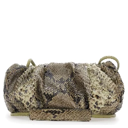 Pillow Multicolor clutch with shoulder strap and magnetic closure in leather for women