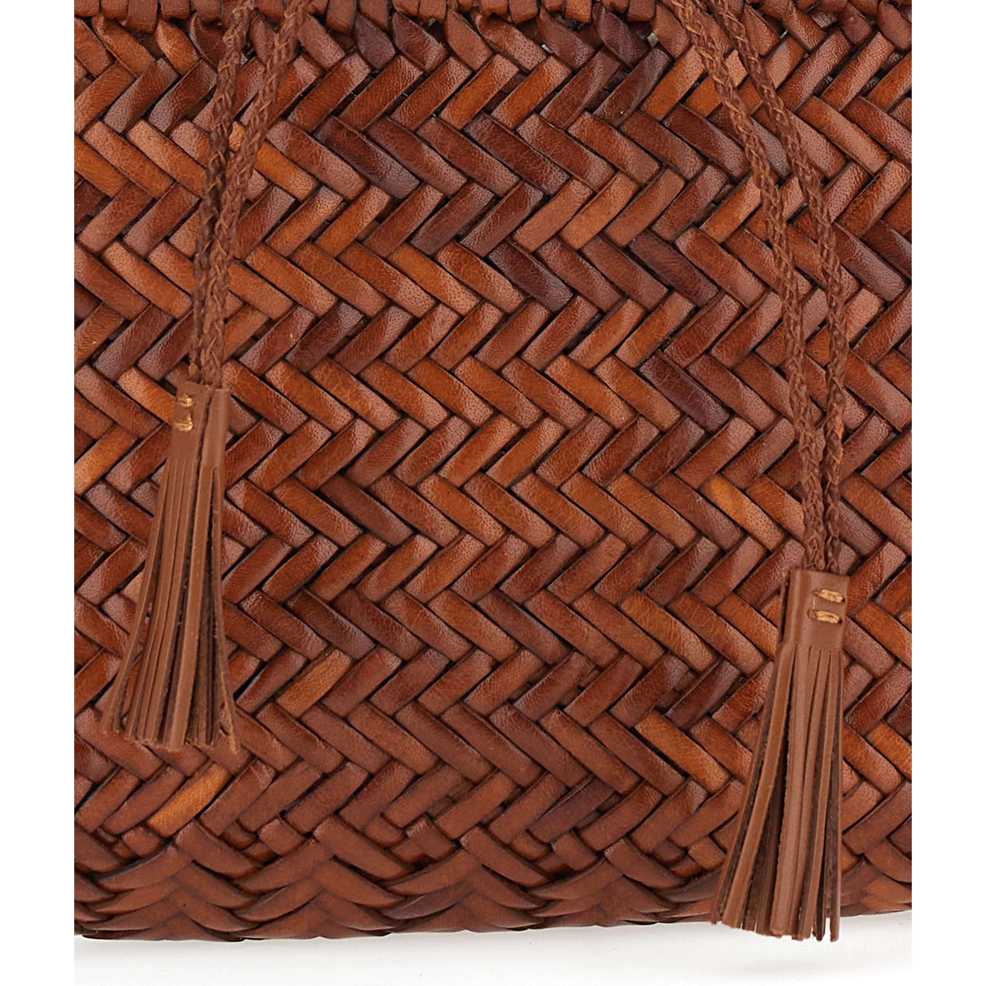 Minsu Black Crossbody bag with Strap and Woven Motif in Leather for Women