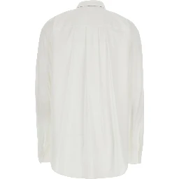 white Shirt with classic collar and oversized tie on the front in cotton for women