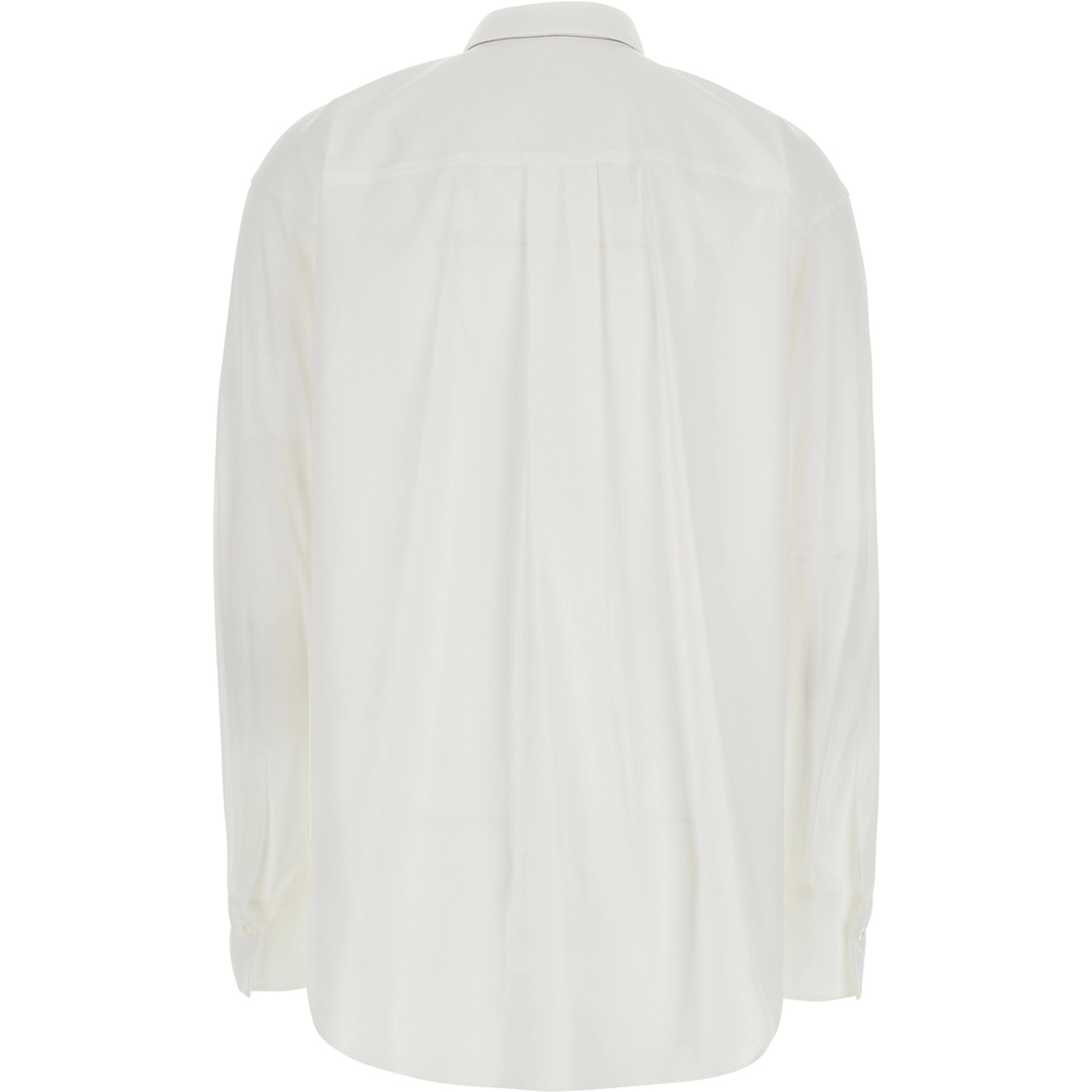 white Shirt with classic collar and oversized tie on the front in cotton for women