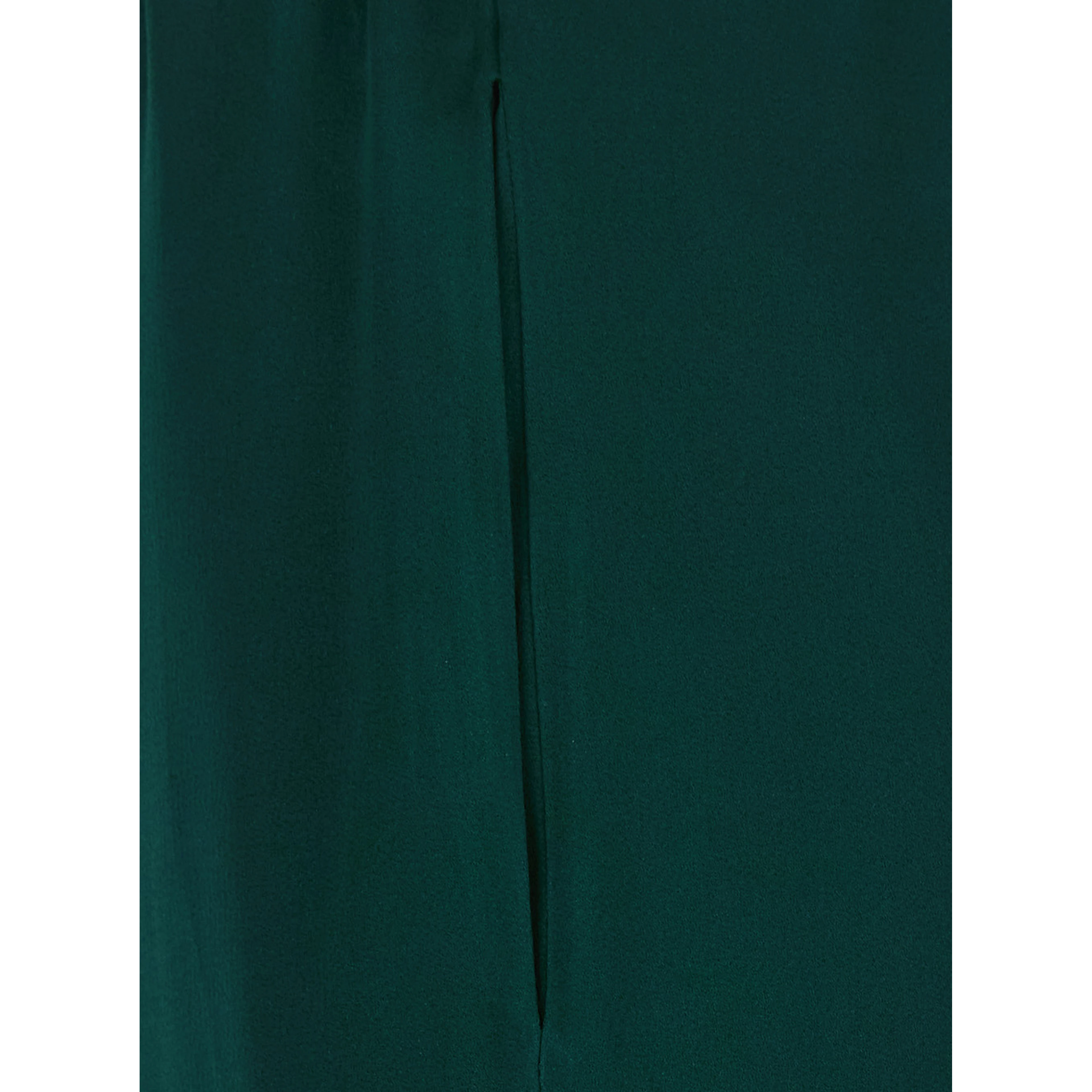 TIETE SATIN Pants with high waist and pockets in green for women