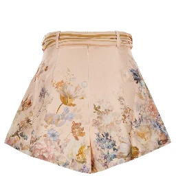 Valiant Tuck Short Skirt in pink silk and cotton for women