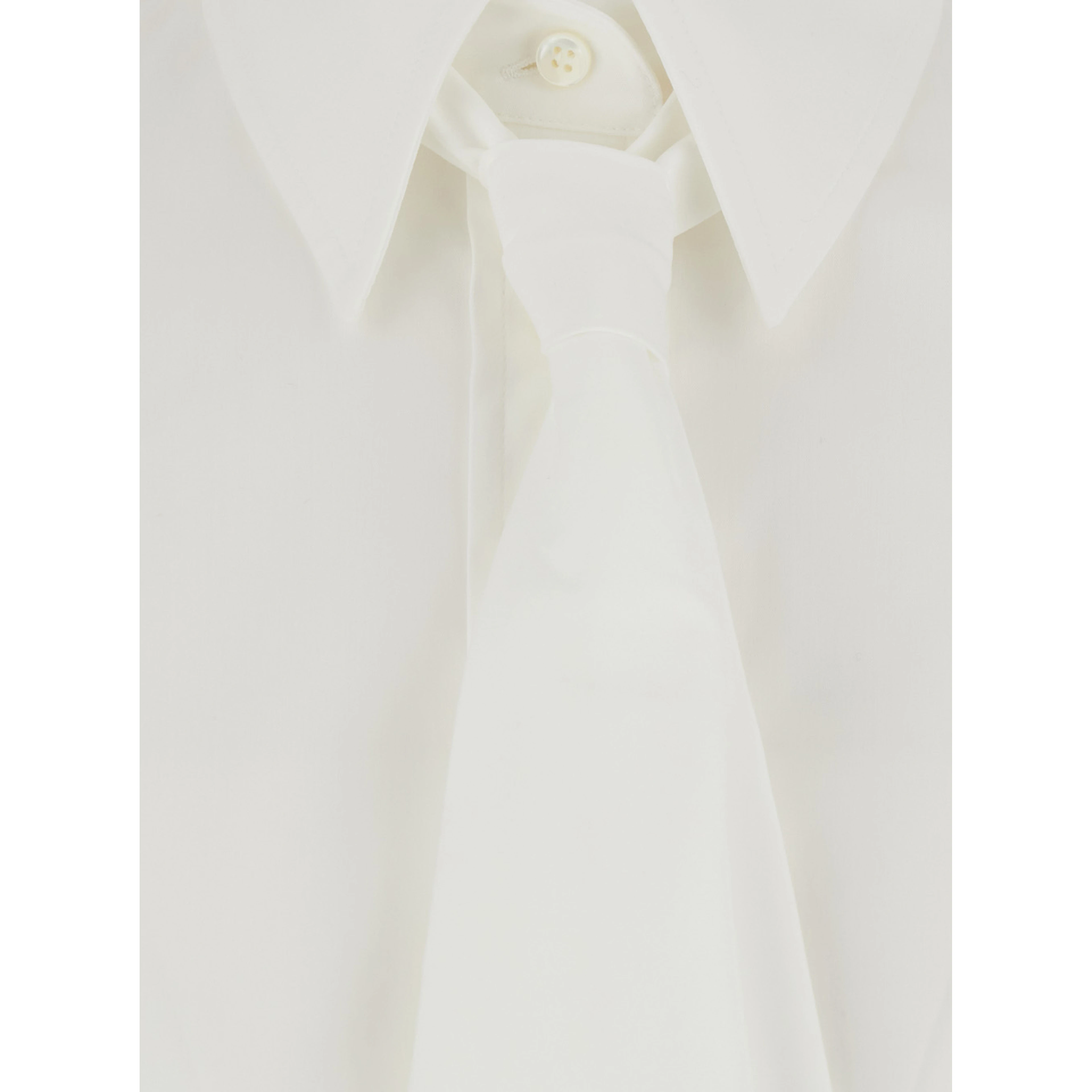 white Shirt with classic collar and oversized tie on the front in cotton for women