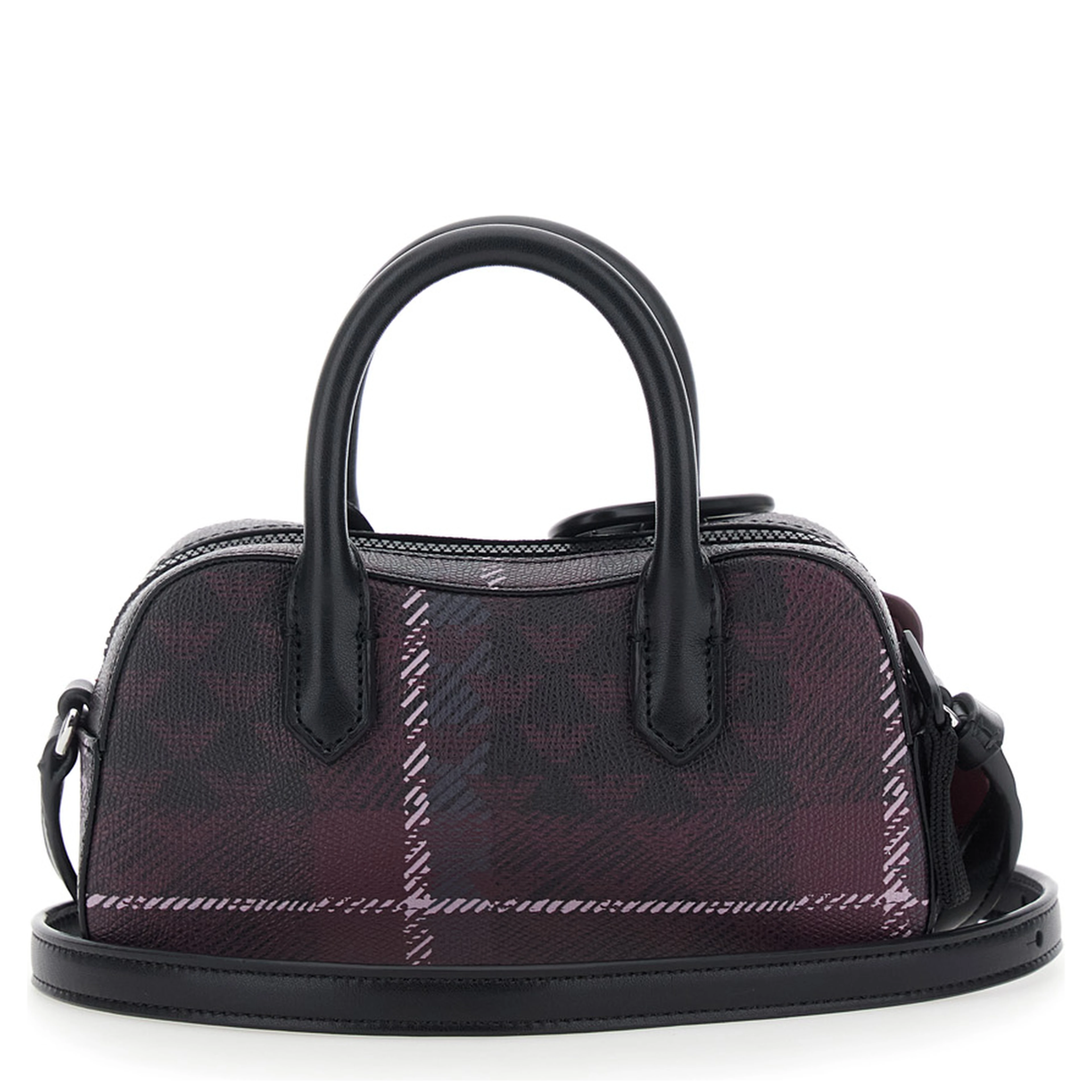 Brown Mini Bag with adjustable and removable shoulder strap and logo patch on the front in Tech Fabric Girl