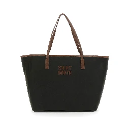 Shopper bag with Tech Fabric details and green color for women