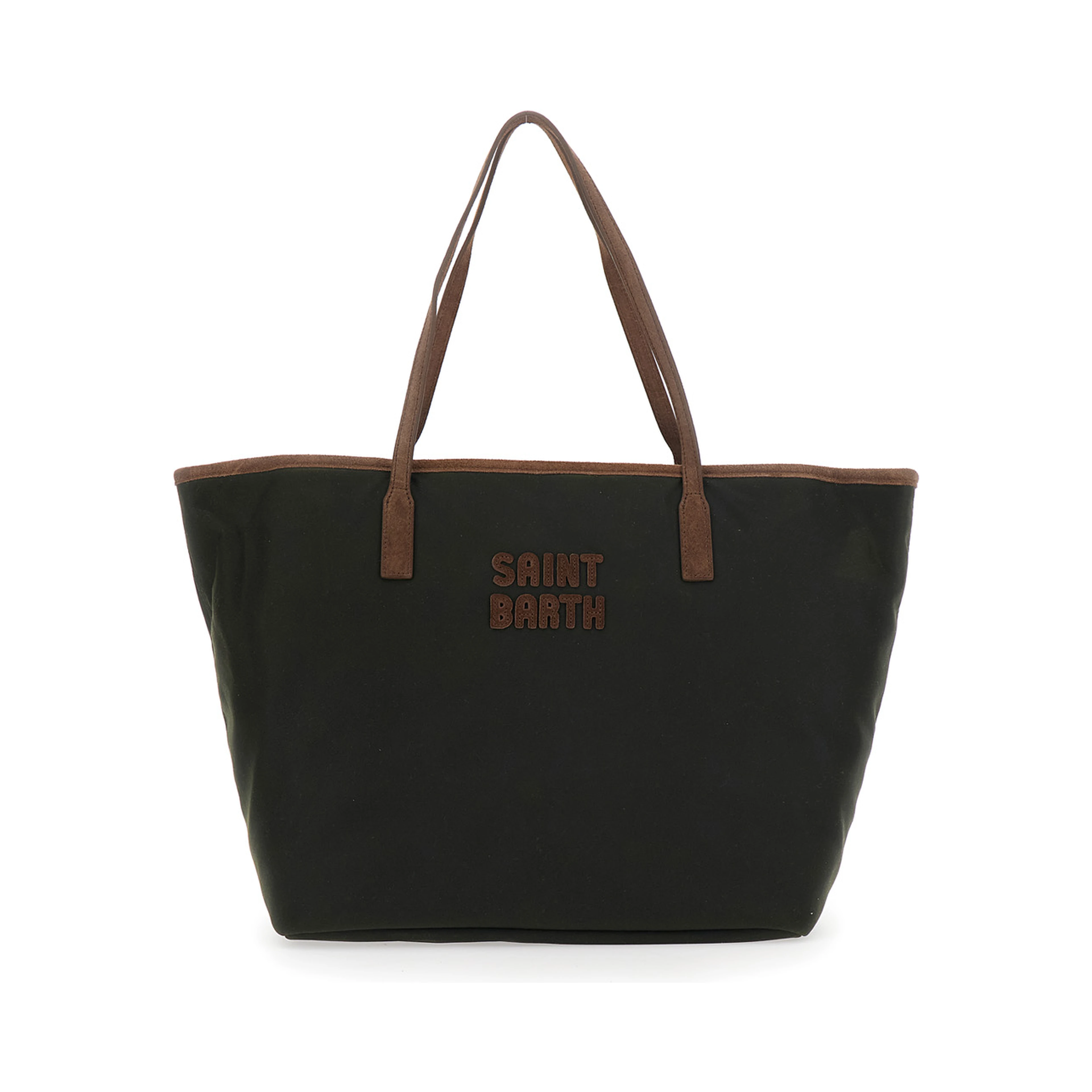 Shopper bag with Tech Fabric details and green color for women