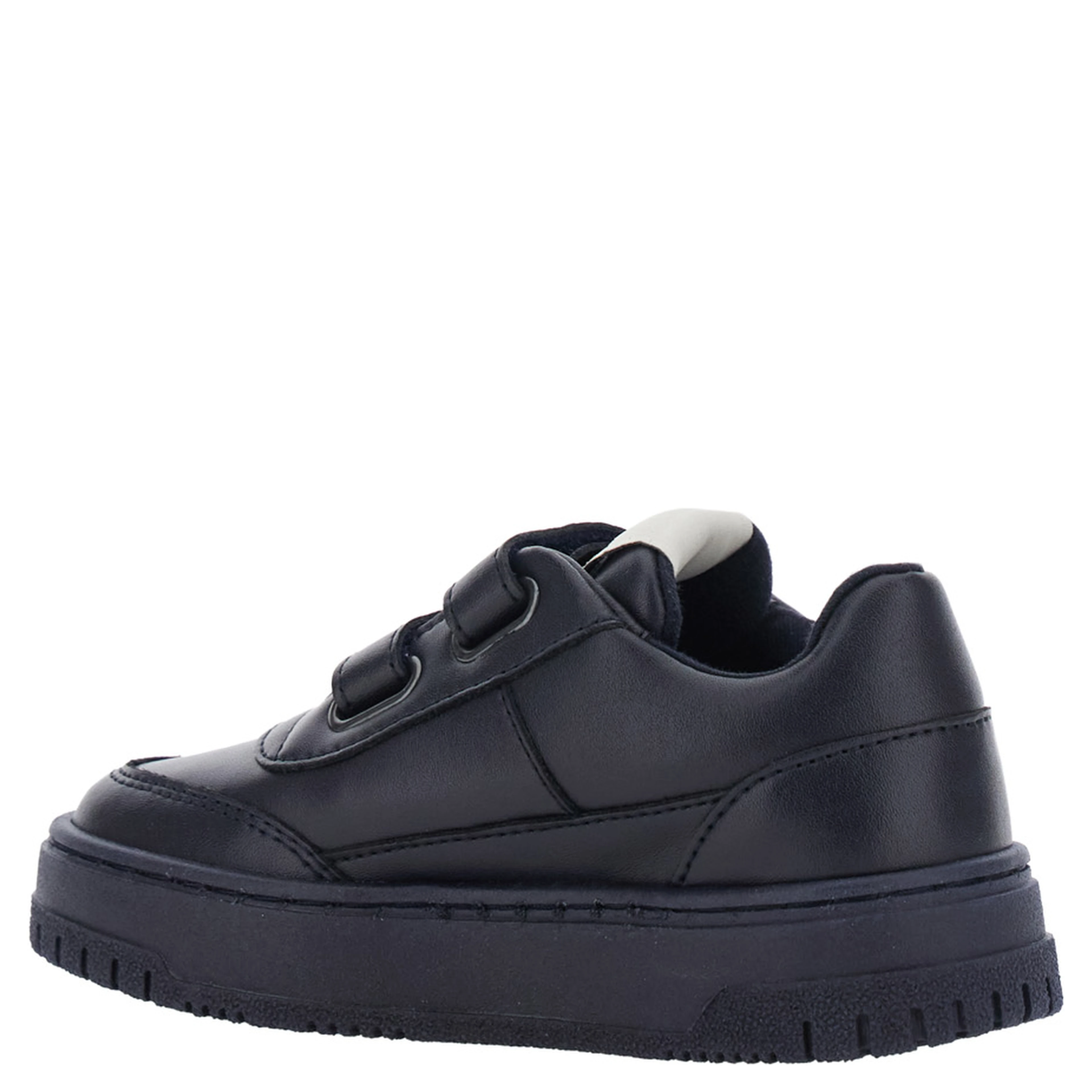 Blue Low Top Sneakers with Logo Patch on the Tongue in Leather Boy