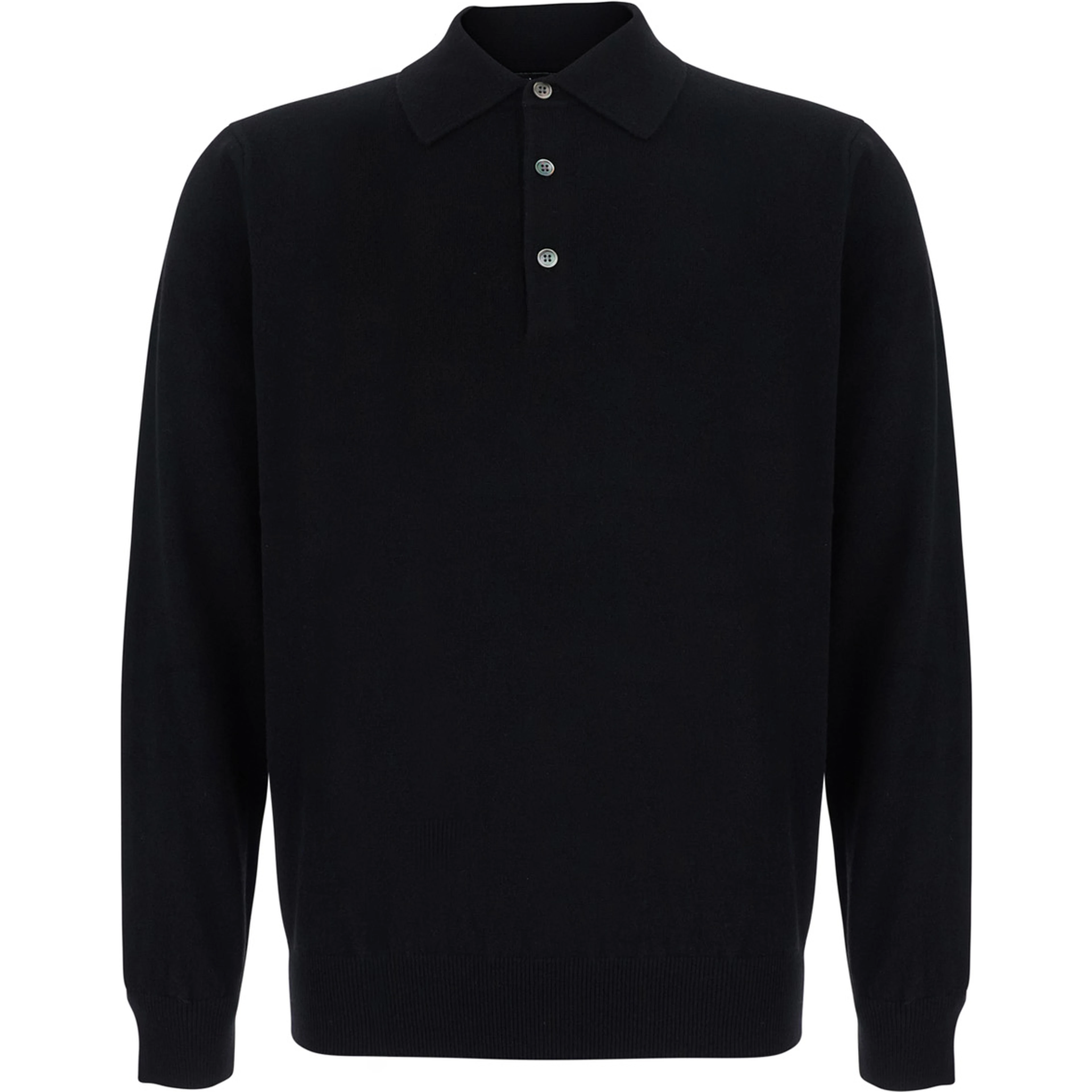 POLO NECK MERINO CASHMERE is a sweater with a high collar and long sleeves, made of wool and cashmere, in black, unisex.