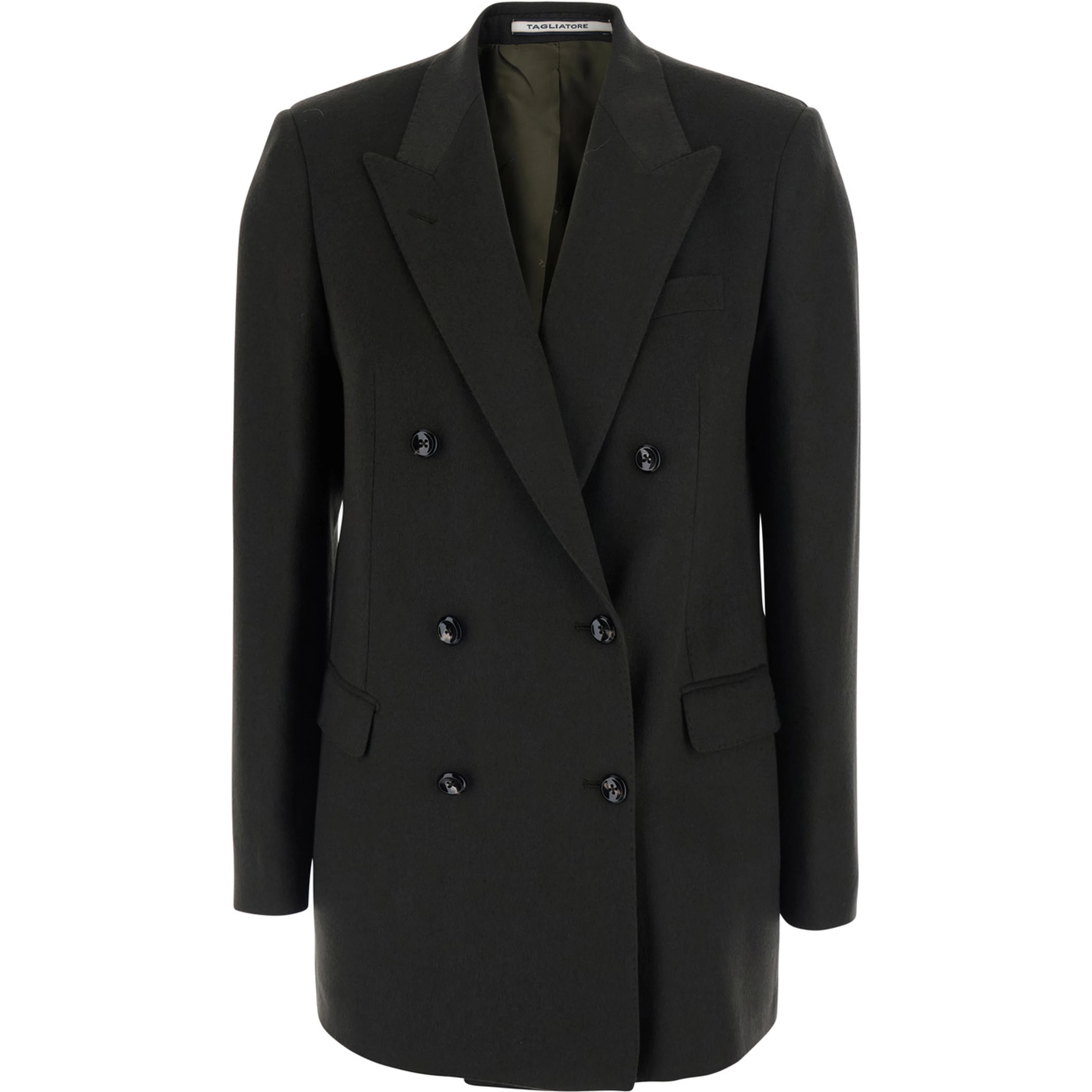 Jacket in green cashmere for women