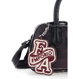 Brown Mini Bag with adjustable and removable shoulder strap and logo patch on the front in Tech Fabric Girl