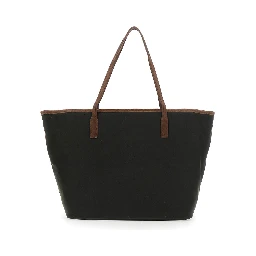 Shopper bag with Tech Fabric details and green color for women