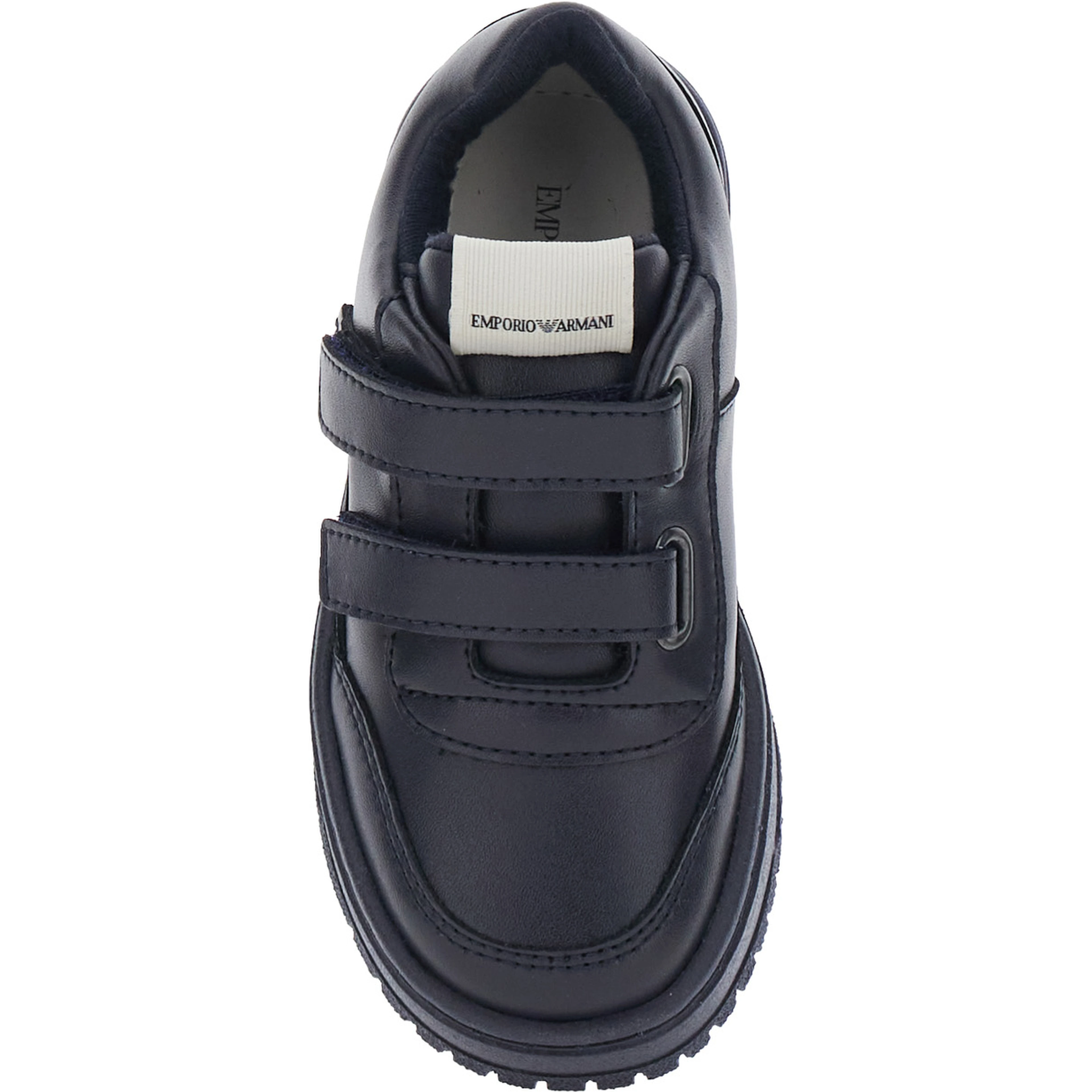 Blue Low Top Sneakers with Logo Patch on the Tongue in Leather Boy