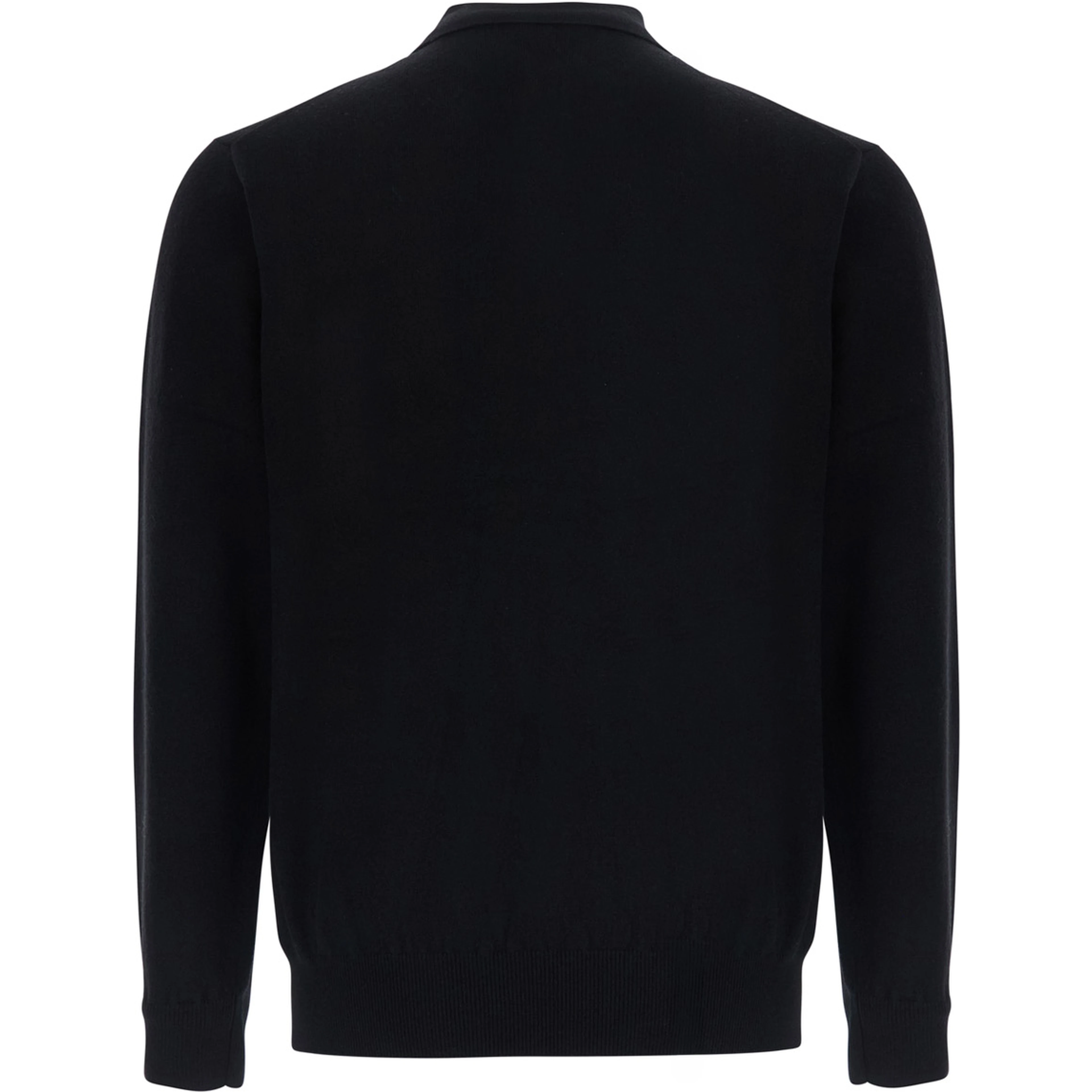 POLO NECK MERINO CASHMERE is a sweater with a high collar and long sleeves, made of wool and cashmere, in black, unisex.