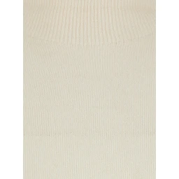 HIGH NECK PULL with high collar and long sleeves in White Fabric Women