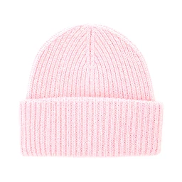 Knitted wool viscose Tech Fabric and cashmere pink Boy beanie