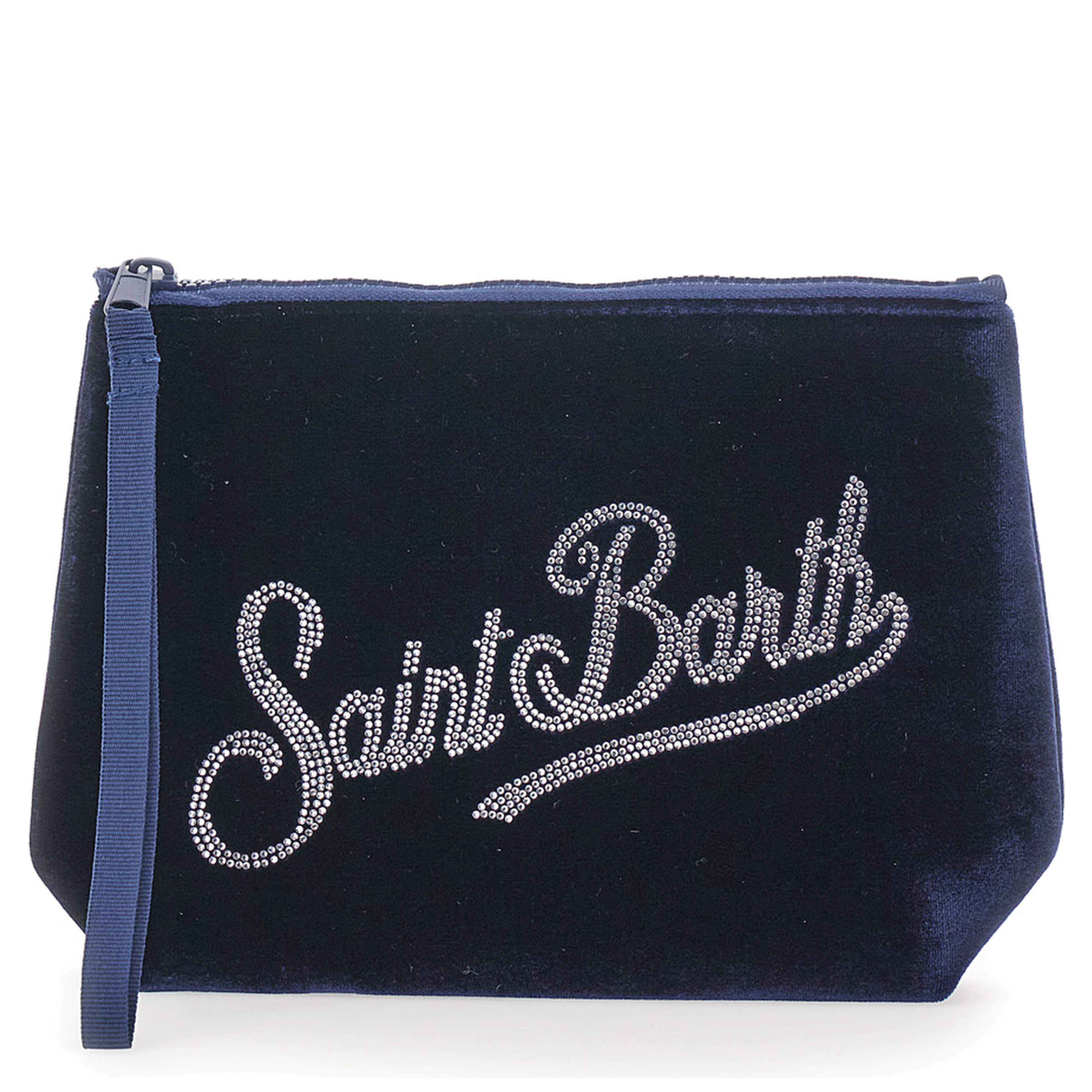 Aline Velvet blue clutch with rhinestones in rubber and polyester for Girl