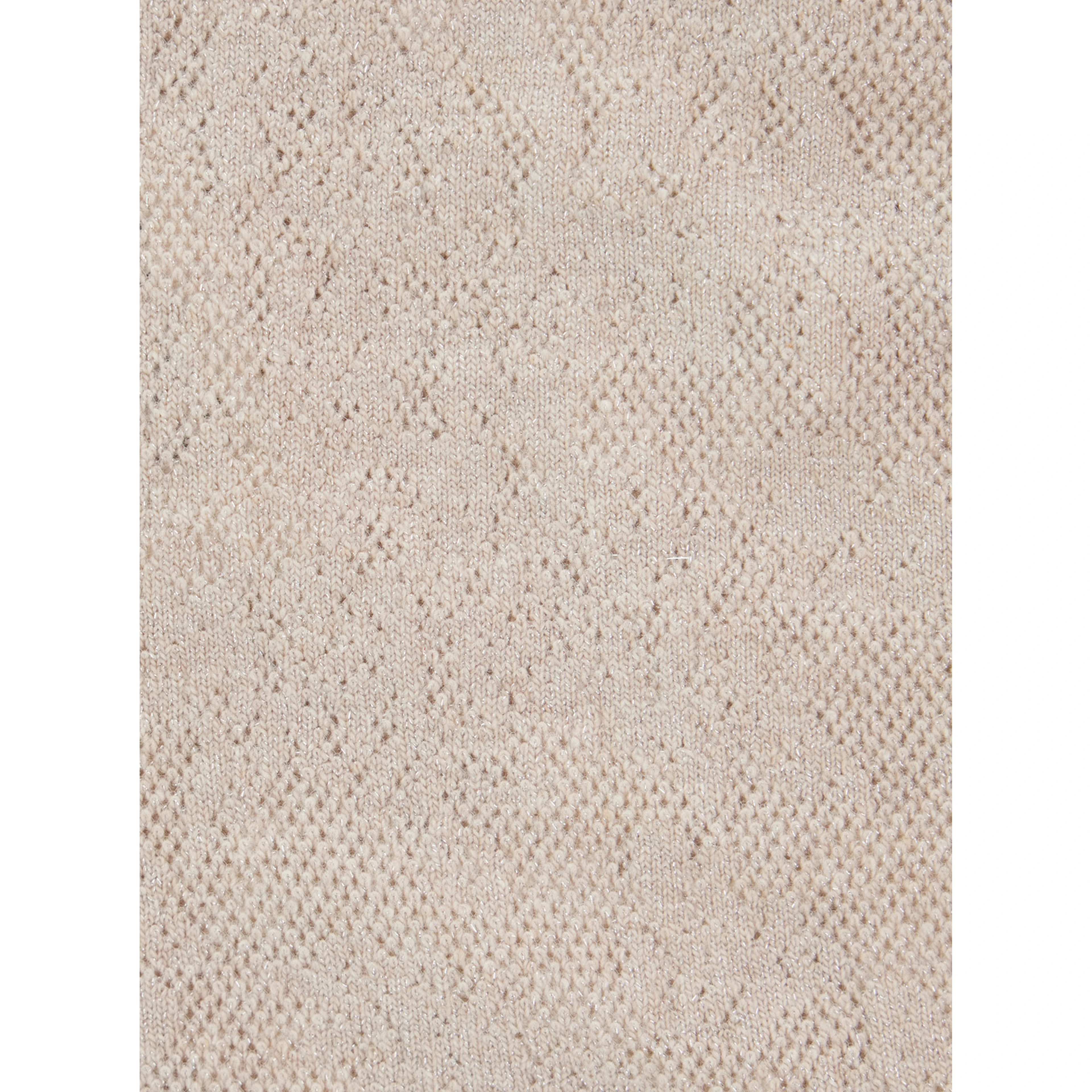Beige balaclava hat with ribbed edges in wool blend for women