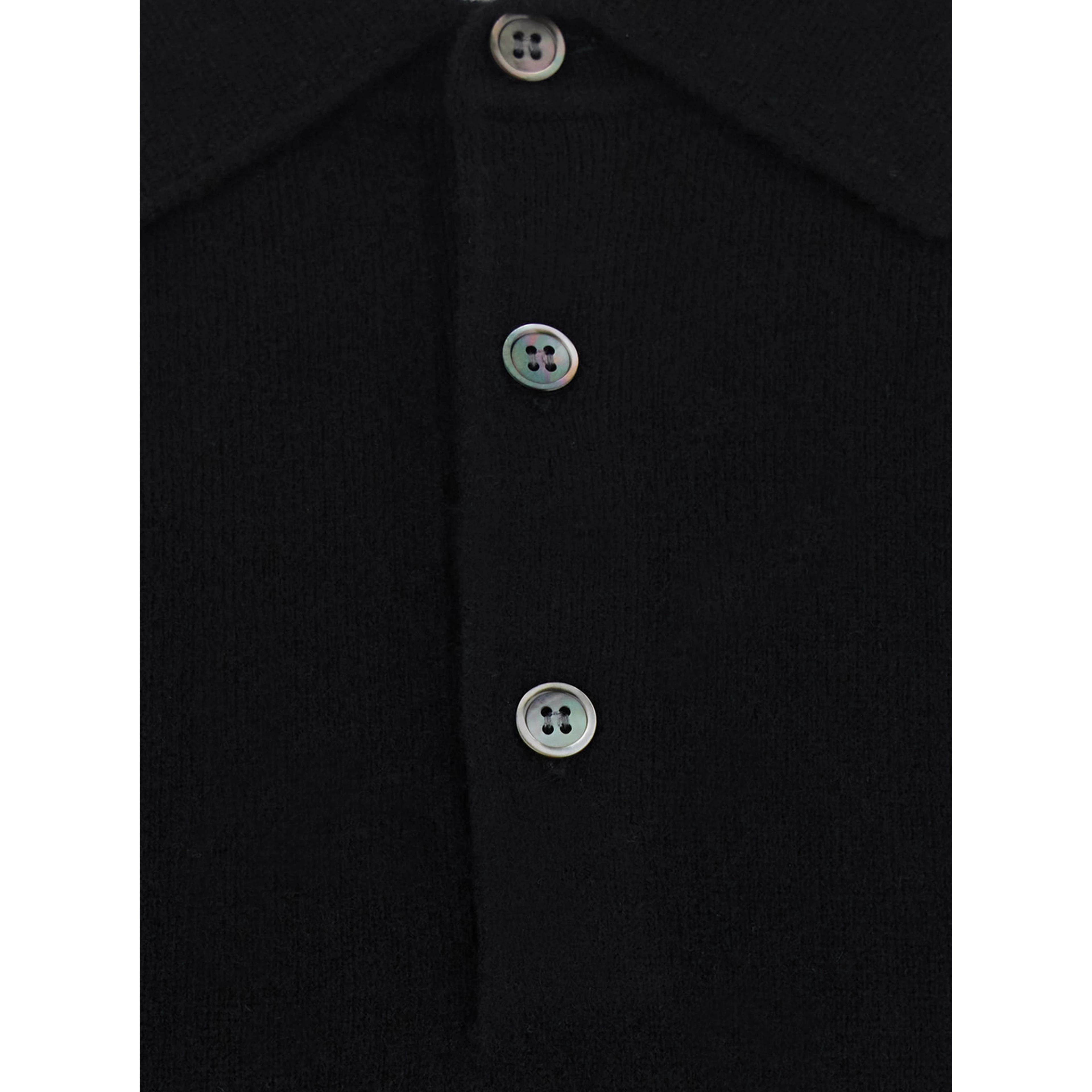 POLO NECK MERINO CASHMERE is a sweater with a high collar and long sleeves, made of wool and cashmere, in black, unisex.