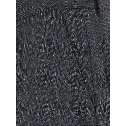 Herringbone Wool Trousers with Pleats and Wide Leg Gray for Men