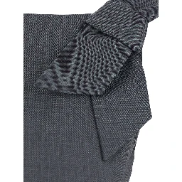 Grey dress with bow straps in wool blend for women