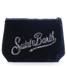 Aline Velvet blue clutch with rhinestones in rubber and polyester for Girl